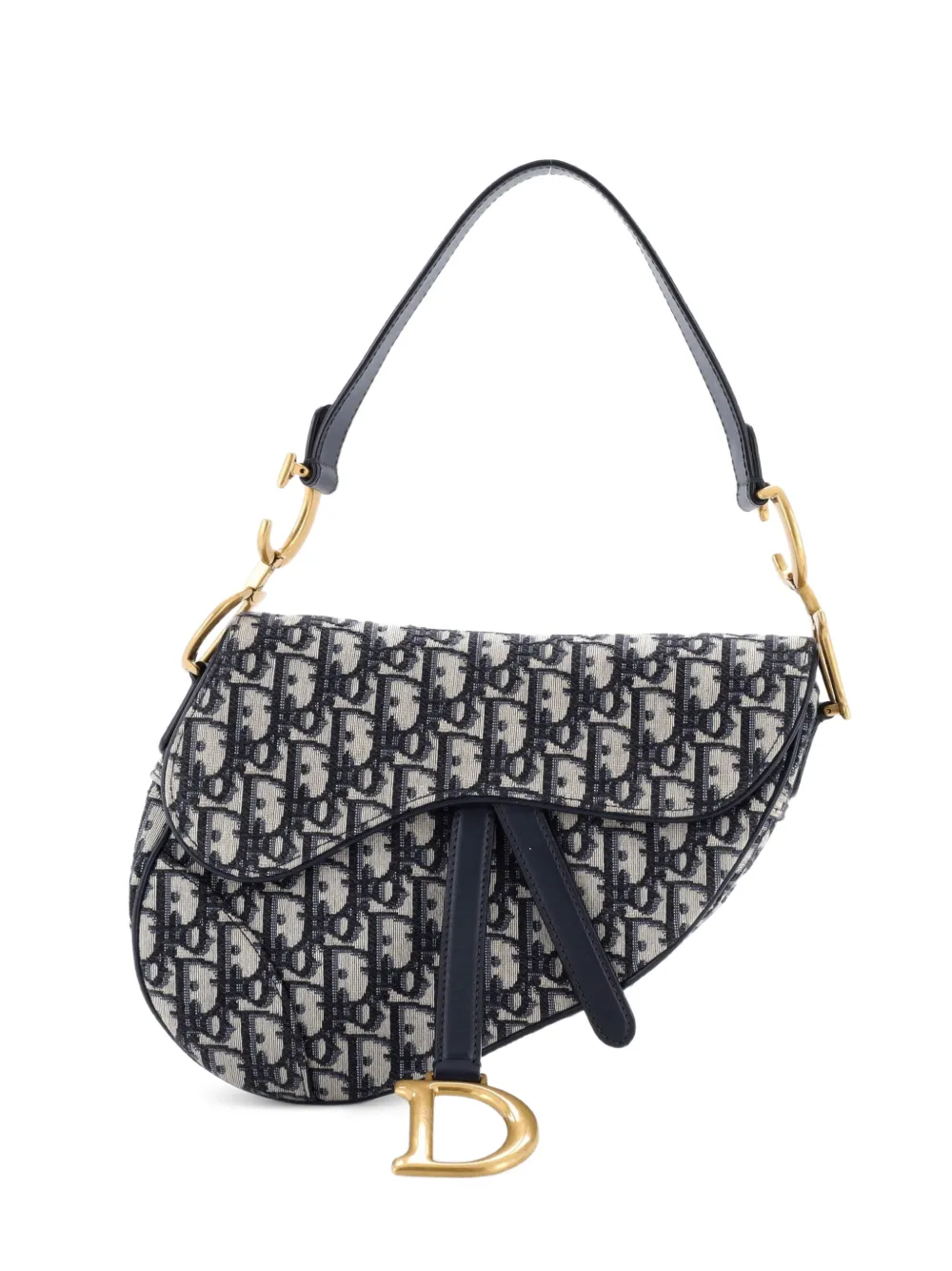 Christian Dior Pre-Owned Saddle Handbag Oblique Canvas Medium shoulder bag - Blu