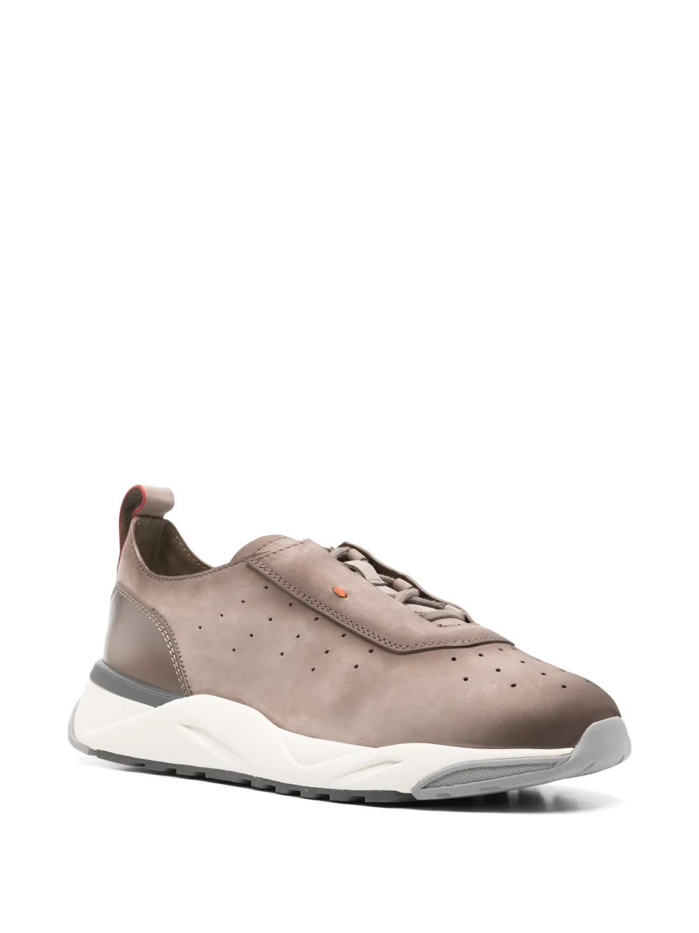 Santoni Innova geperforeerde sneakers Beige