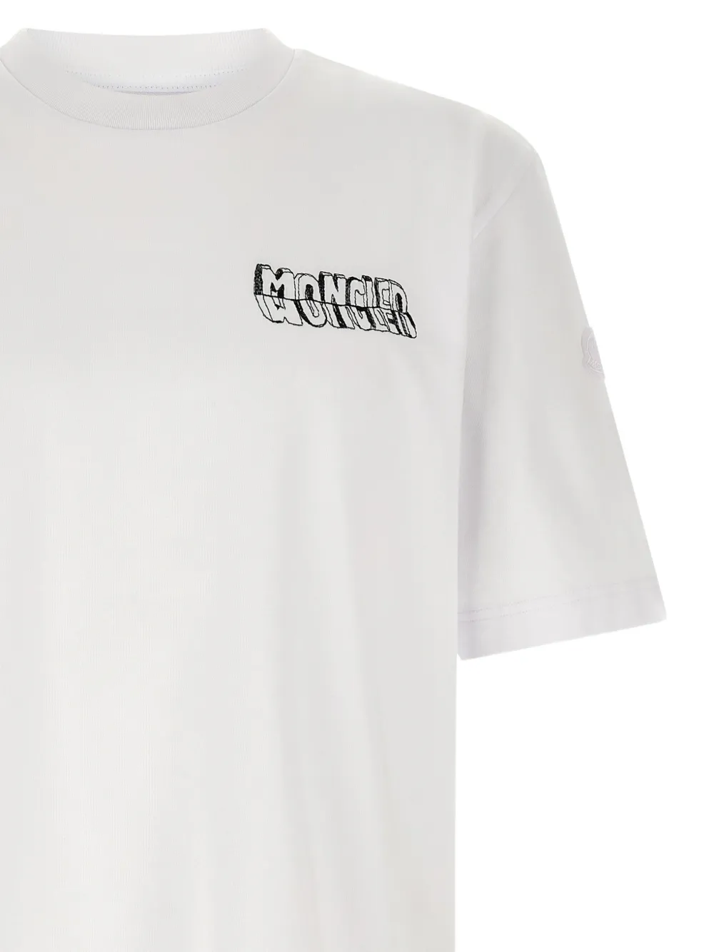 Moncler T-shirt met logoprint Wit