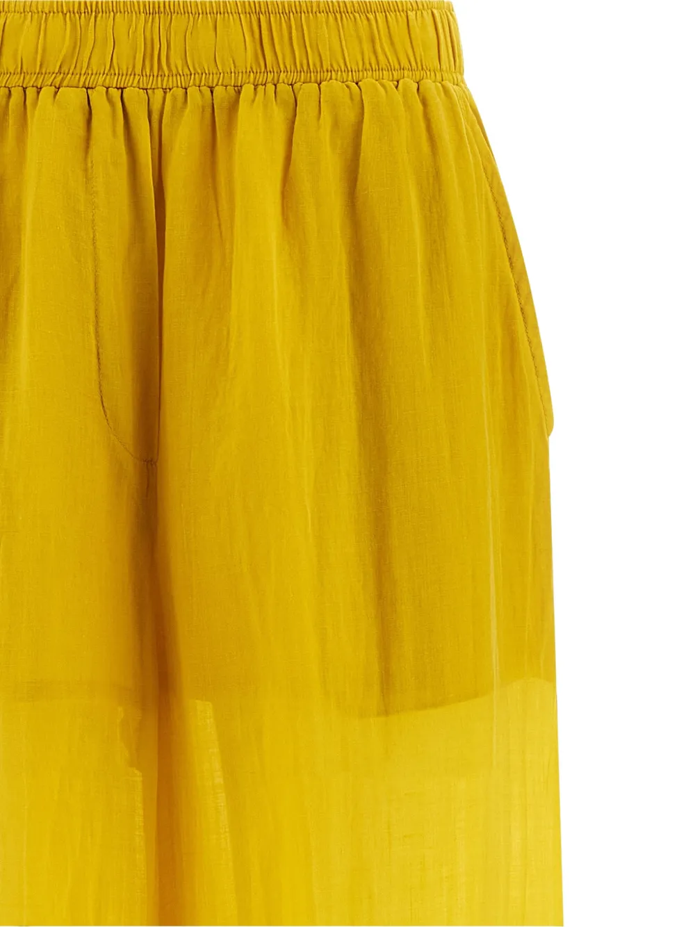  Nude Elasticated-waist Palazzo Pants - Yellow 