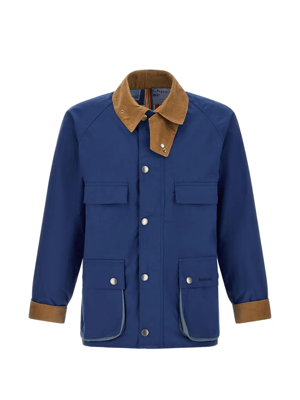 Barbour X Paul Smith corduroy-collar flap-pocket jacket - Blu