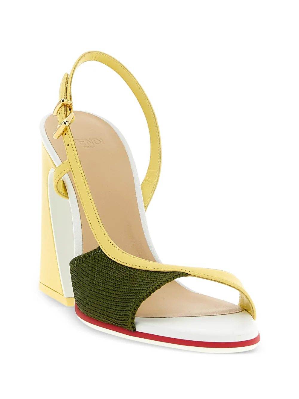  Fendi Arco Asymmetric-design Sandals - Yellow 