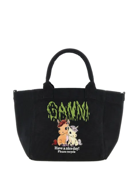 GANNI small logo-print tote bag