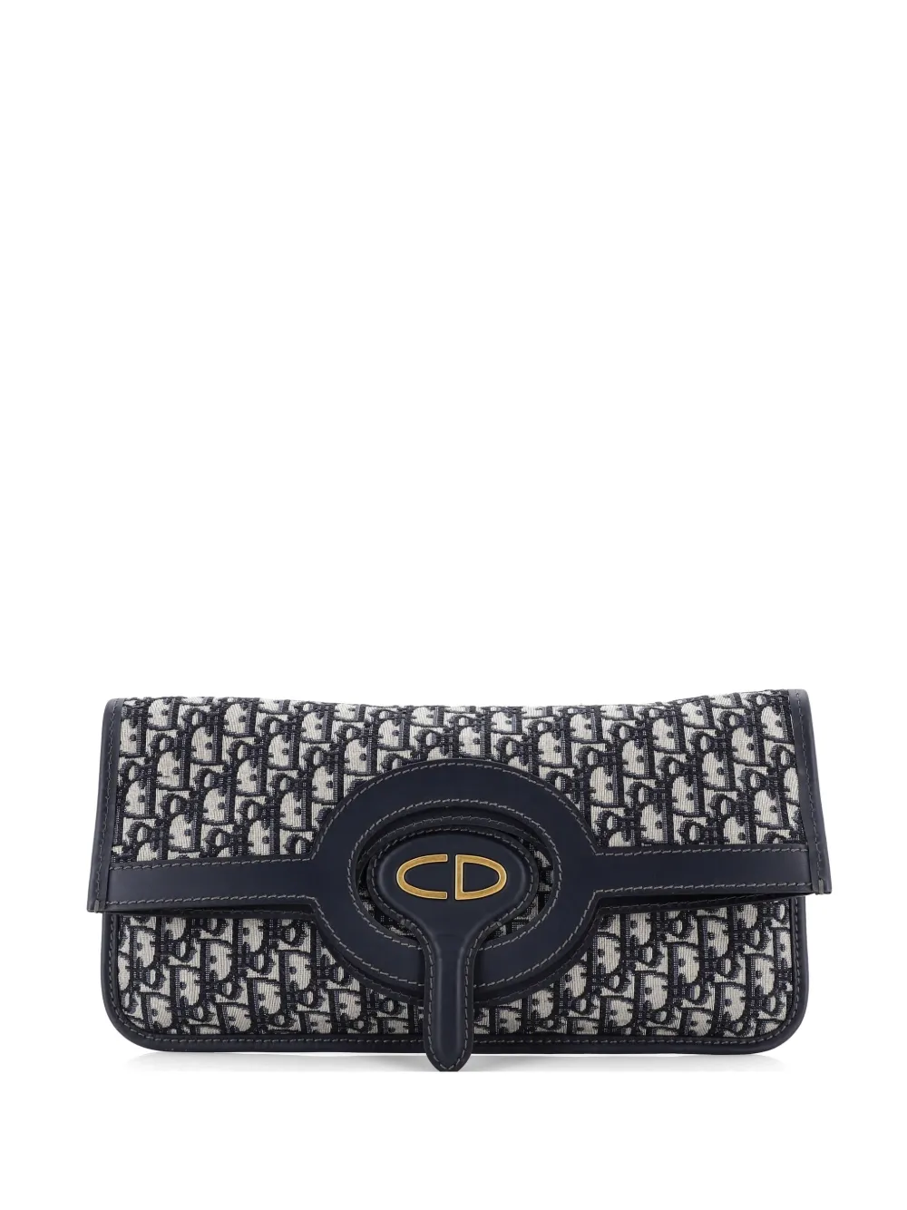 Christian Dior Pre-Owned Fold Over Oblique Canvas clutch bag - Blu