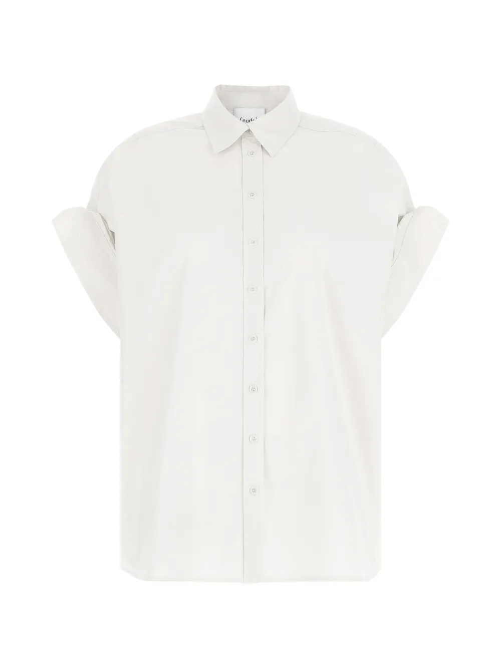 Nude poplin cotton shirt - Bianco