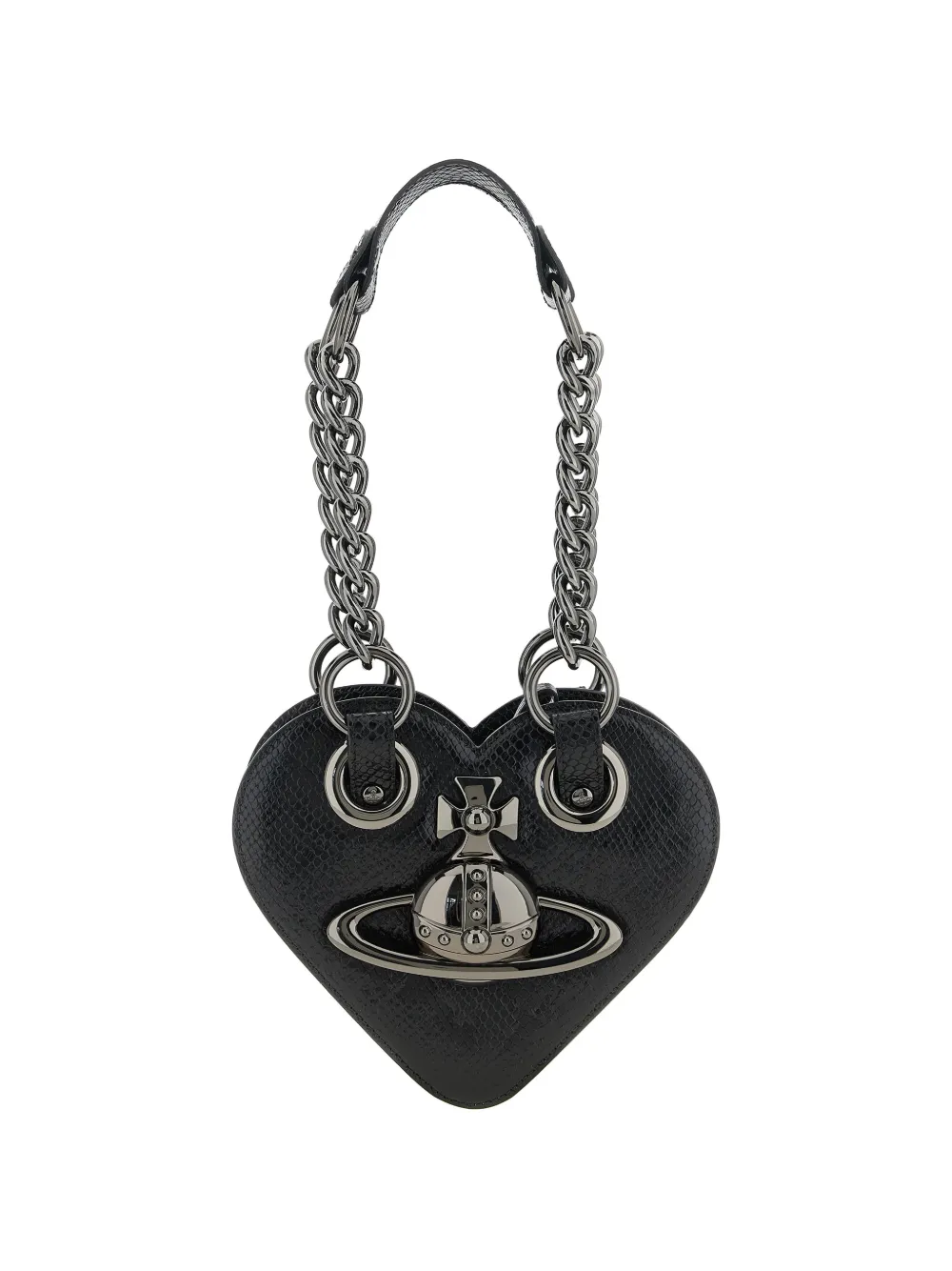 Vivienne Westwood Juliet heart leather shoulder bag - Nero