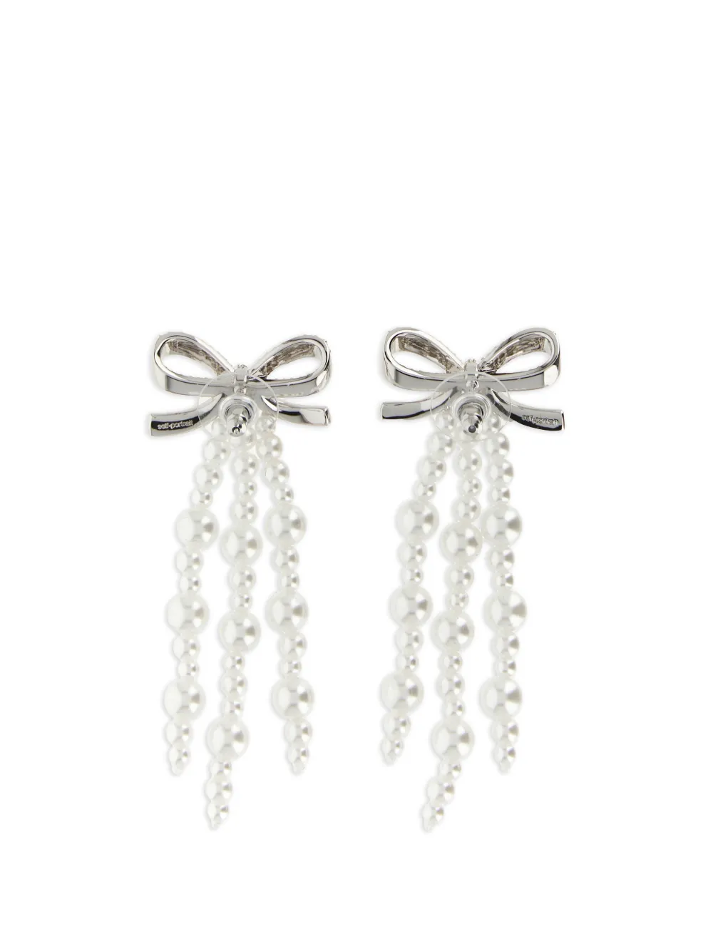  Self-portrait Pendientes Bow Pearl - Plateado 