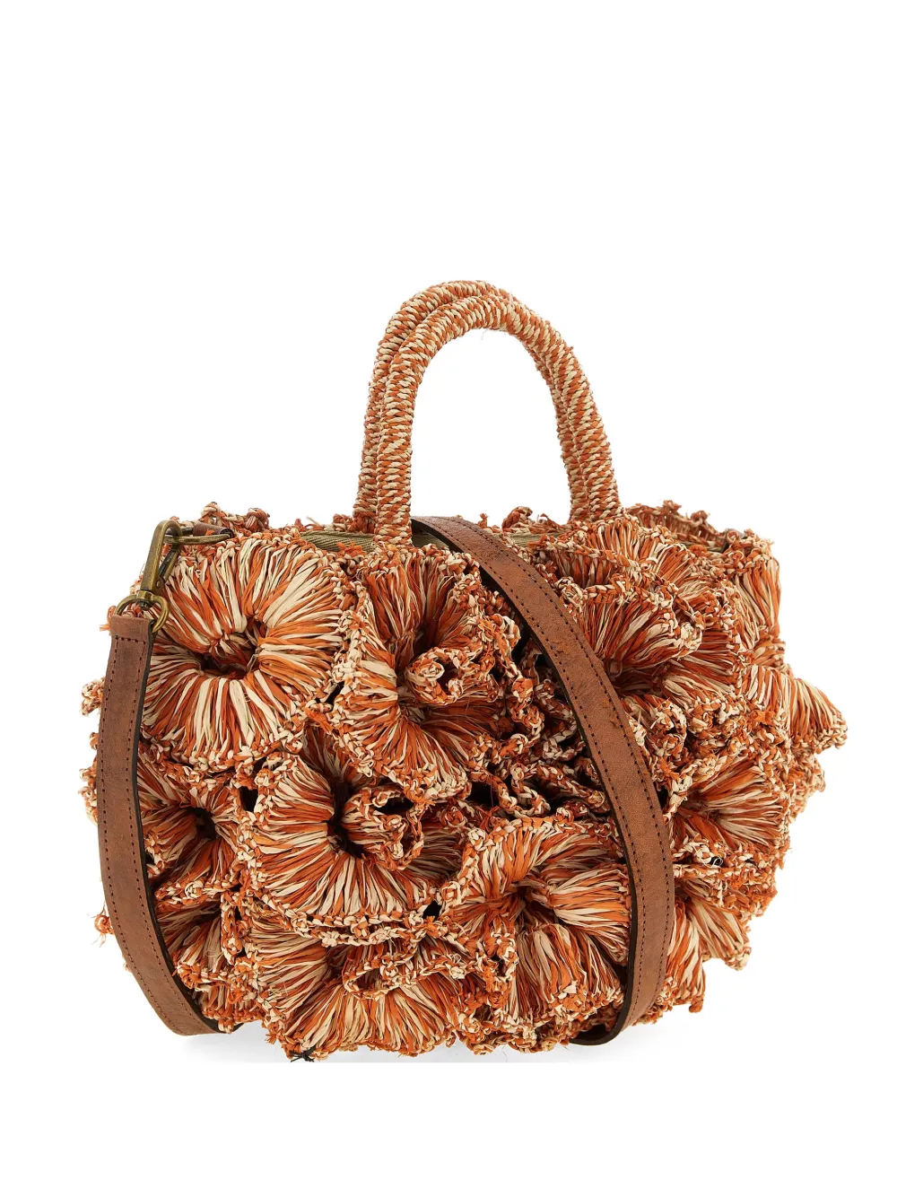 IBELIV Coral raffia tote bag - Marrone