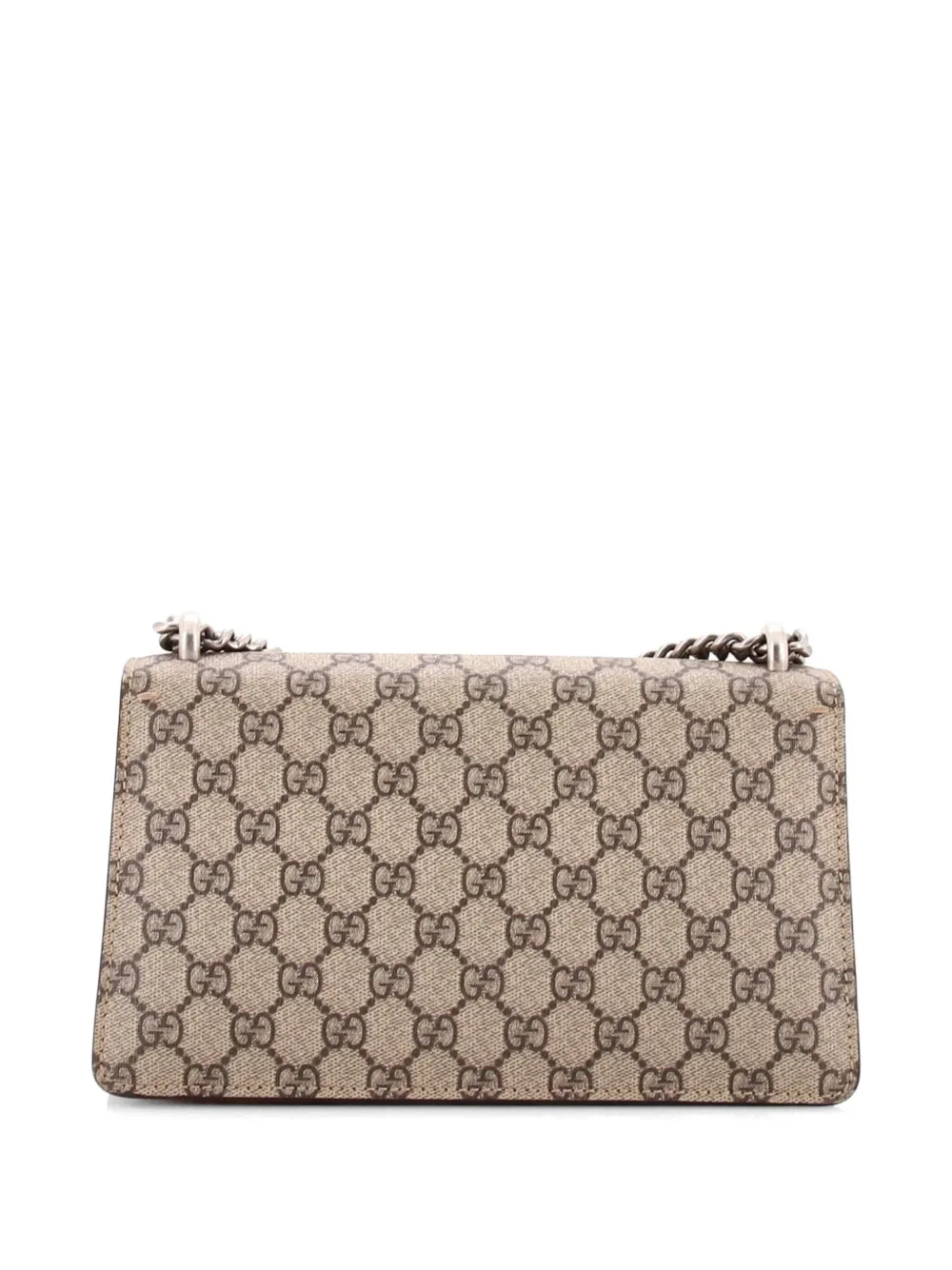  Gucci Pre-owned Dionysus Bag Gg Coated Canvas With Crystal Embellished Metal Small Shoulder Bag - Brown 