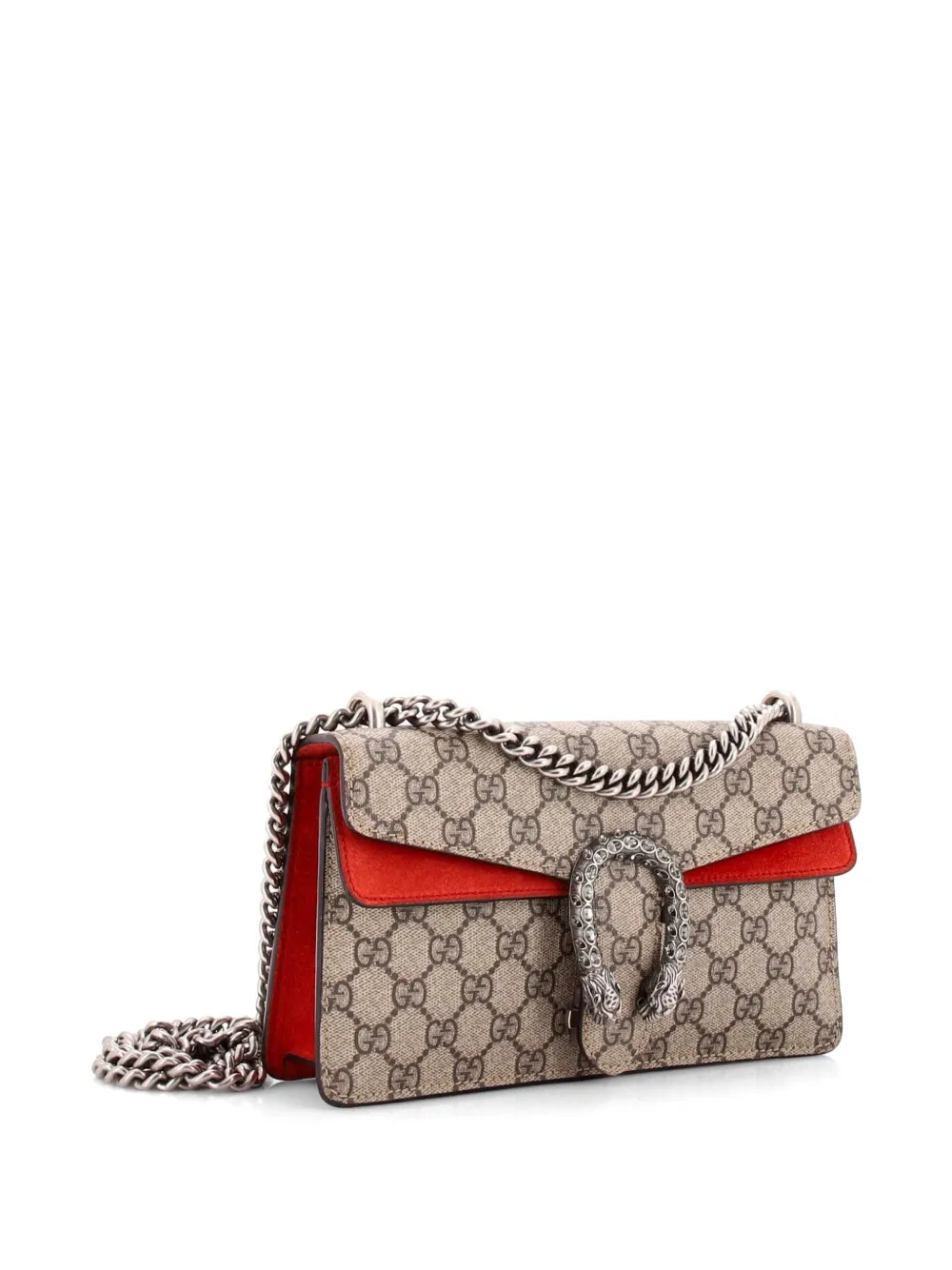  Gucci Pre-owned Dionysus Bag Gg Coated Canvas With Crystal Embellished Metal Small Shoulder Bag - Brown 