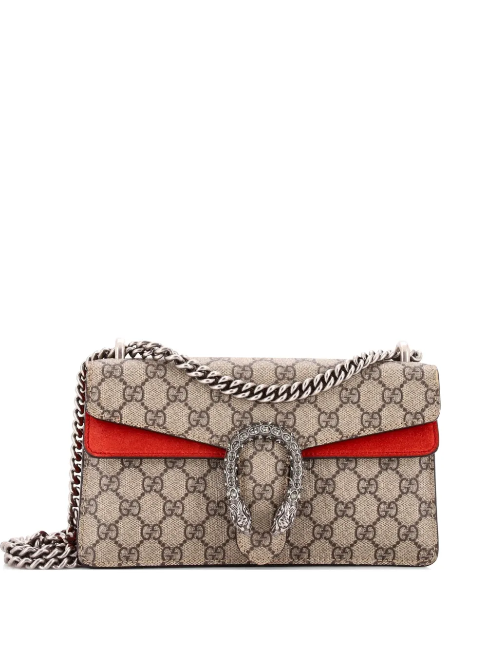 Gucci Pre-Owned Dionysus Bag GG Coated Canvas with Crystal Embellished Metal Small shoulder bag - Marrone
