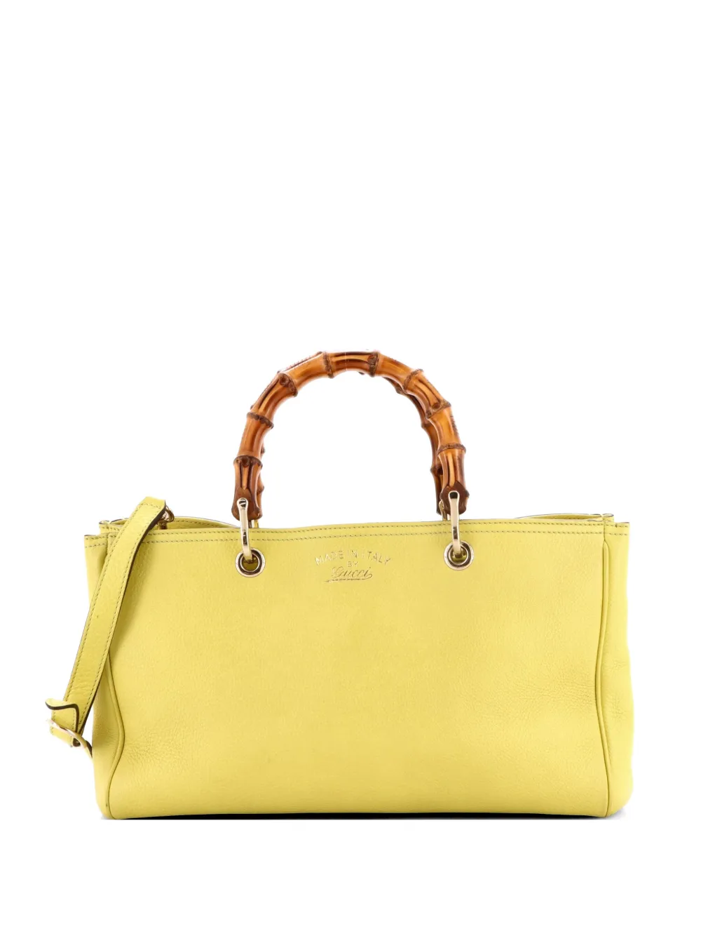 Gucci Pre-Owned Bamboo Shopper Leather Medium tote bag - Yellow