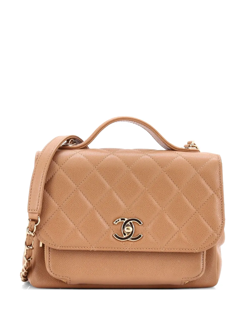 CHANEL Pre-Owned Business Affinity Flap Bag Quilted Caviar Small shoulder bag - Marrone