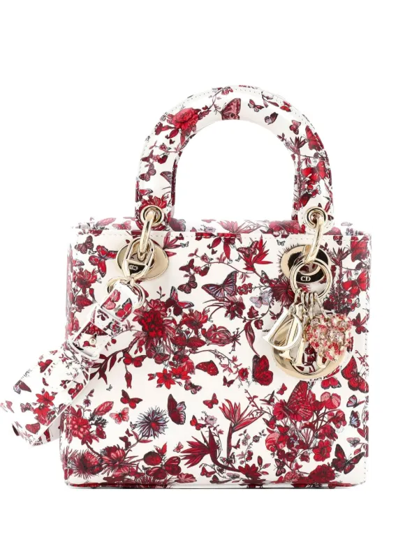Dior Pre-owned My Abcdior Lady Dior Bag Printed Leather Small Satchel in Multicolour