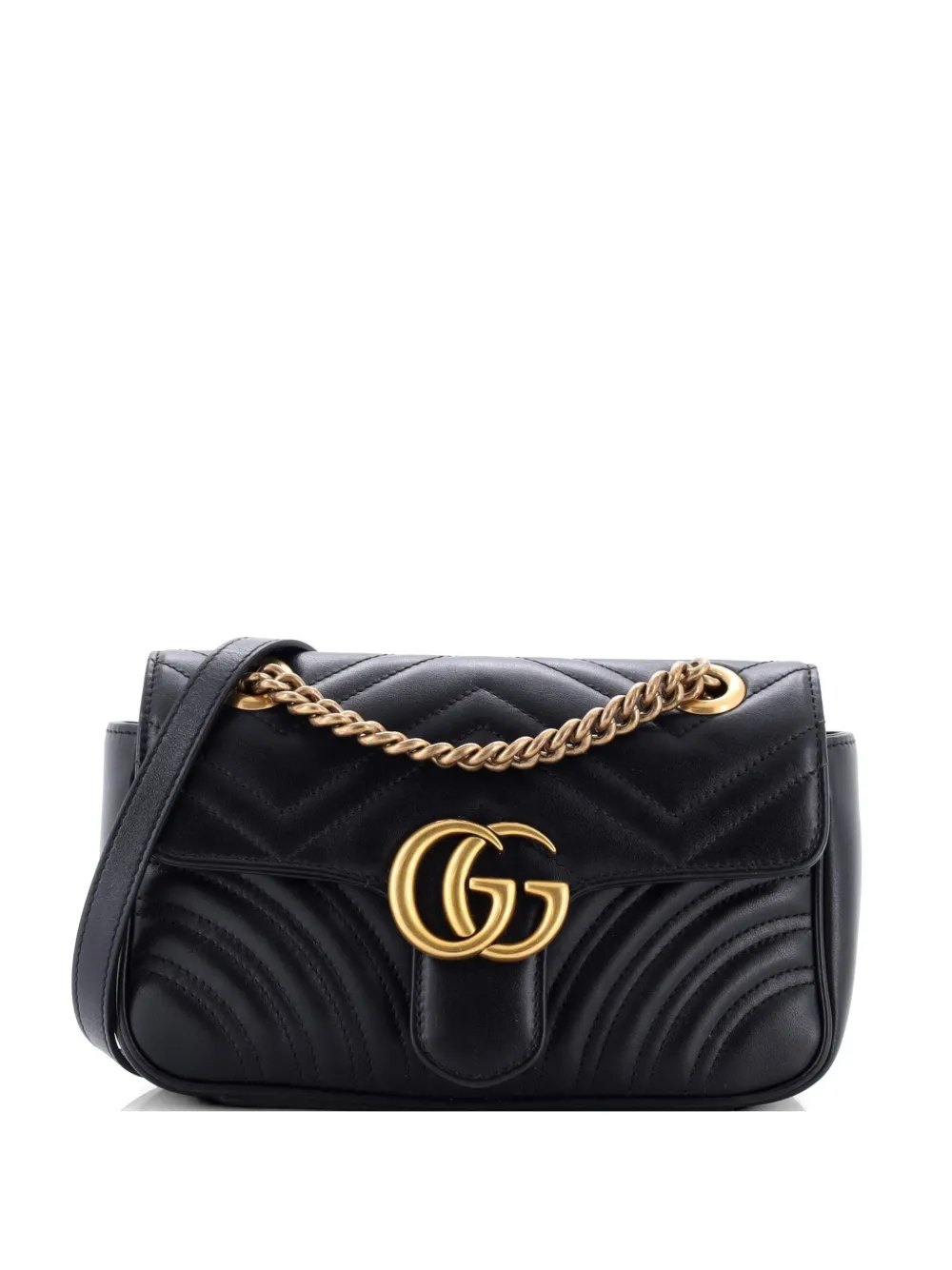 Gucci Pre-Owned GG Marmont Flap Bag Matelasse Leather Mini crossbody bag - Nero