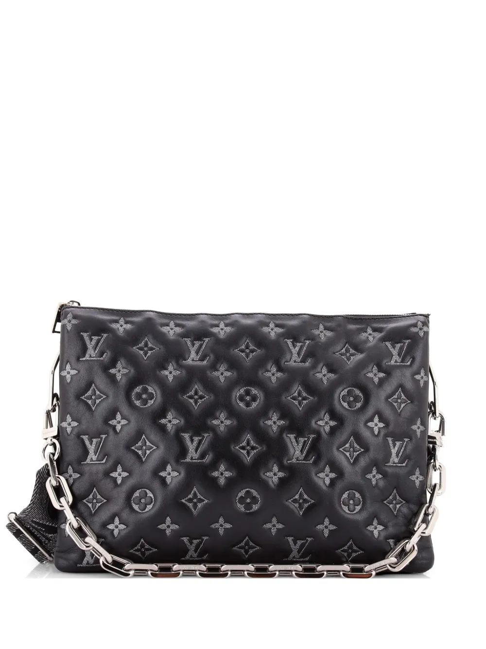 Coussin Bag Denim Printed Monogram Embossed Lambskin Mm Crossbody Bag