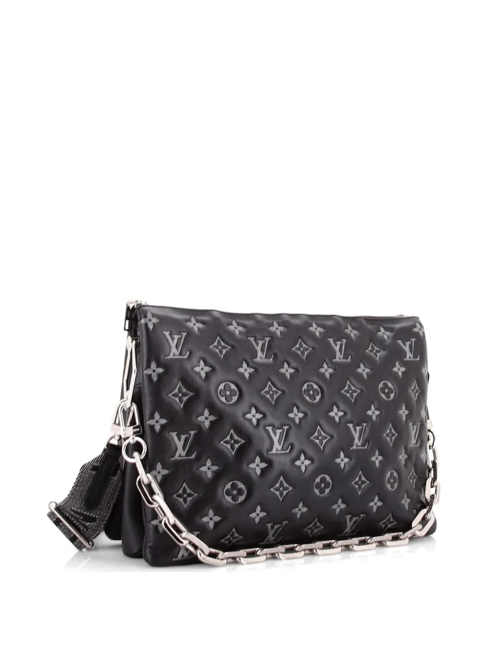 Coussin Bag Denim Printed Monogram Embossed Lambskin Mm Crossbody Bag