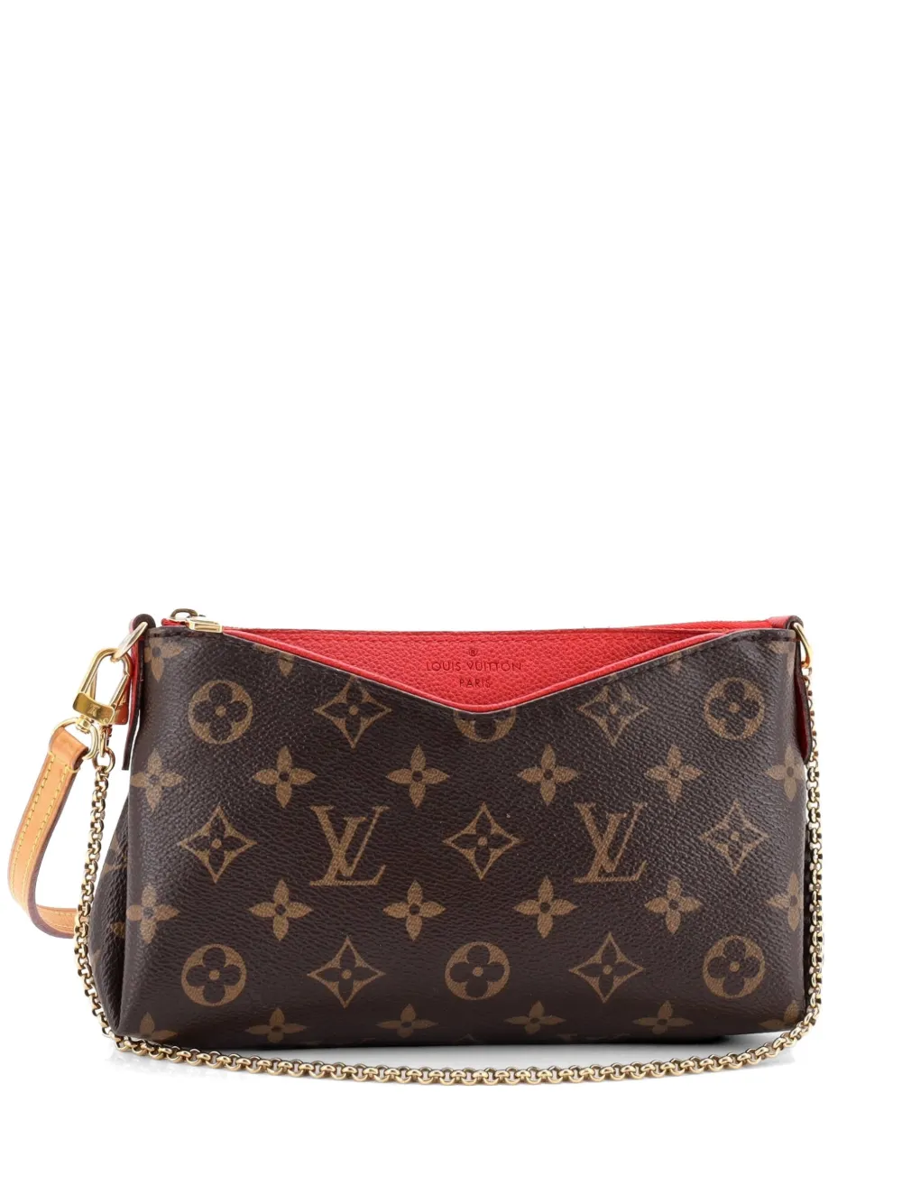 Louis Vuitton Pre-Owned Pallas Monogram Canvas with Leather clutch bag - Braun