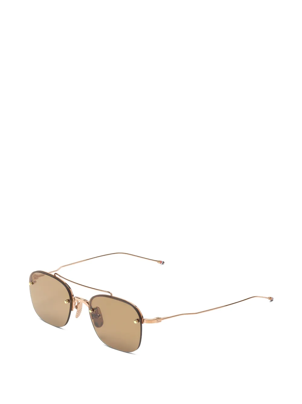 Thom Browne Eyewear Zonnebril met randloos vierkant montuur Goud