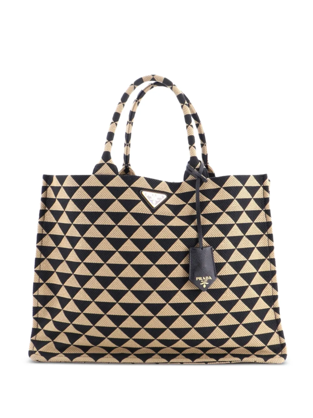 Prada Pre-Owned Symbole Shopper Jacquard Large tote bag - Brown