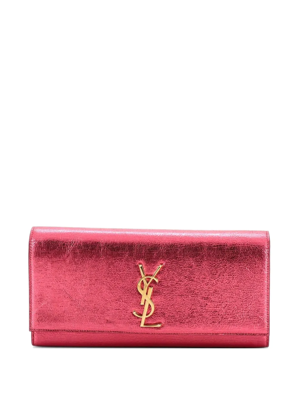 Saint Laurent Pre-Owned Classic Monogram Metallic Calfskin Long clutch bag - Effetto metallizzato