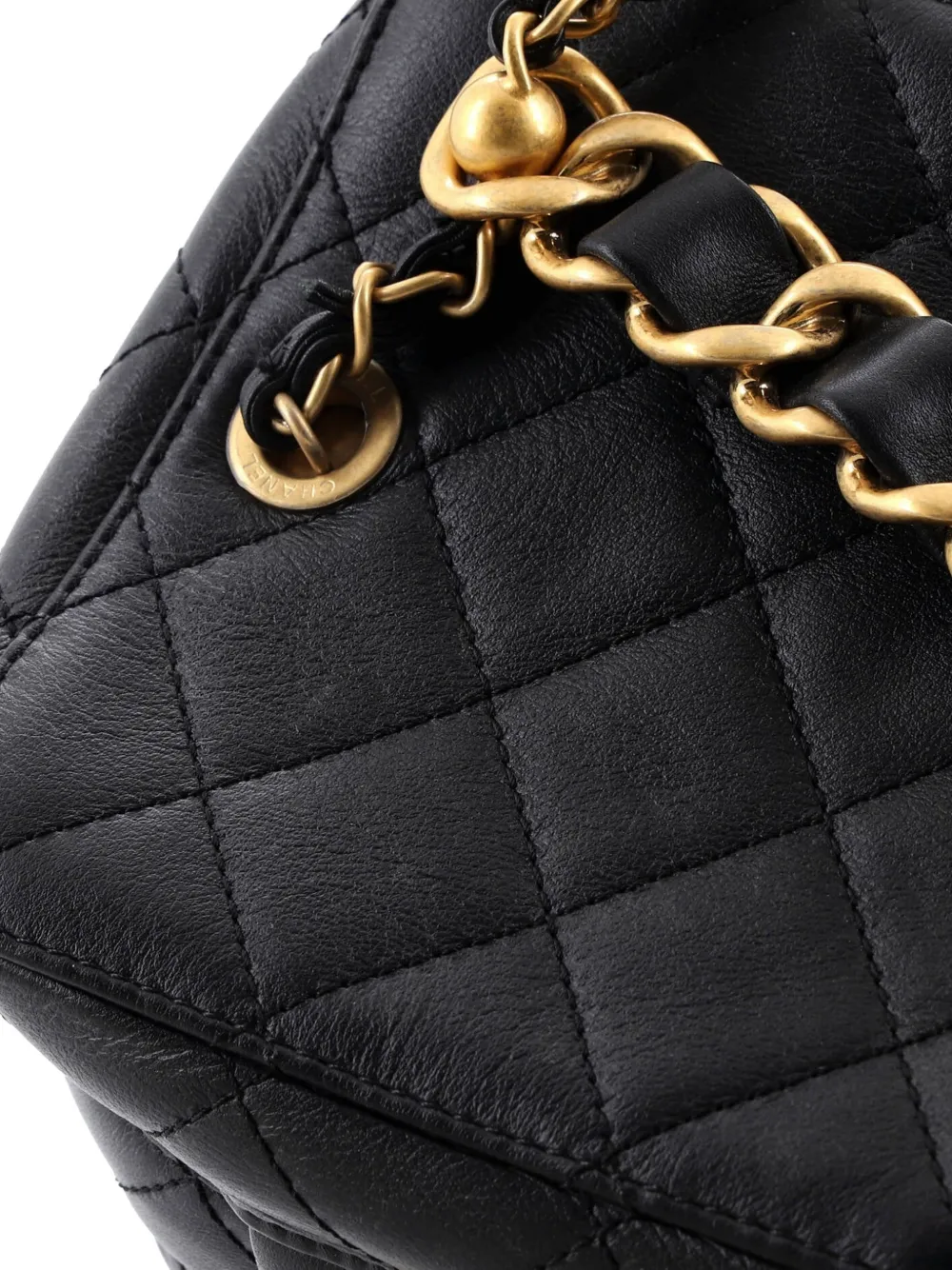 Chain Bar Vanity Case With Chain Quilted Calfskin Small Crossbody Bag