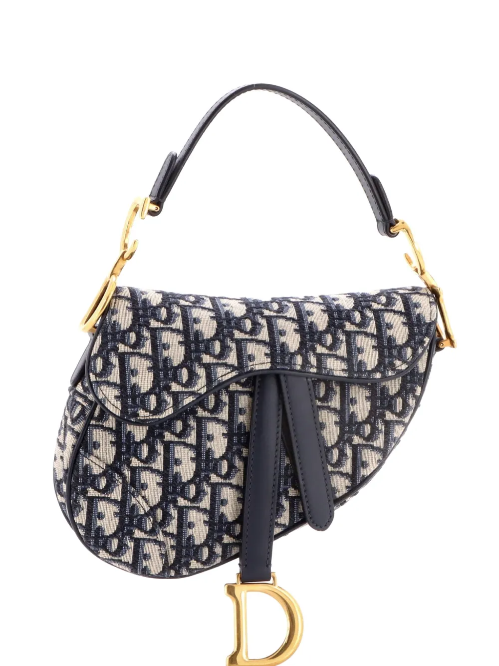 Christian Dior Pre-Owned Saddle Handbag Oblique Canvas Mini shoulder bag - Blu