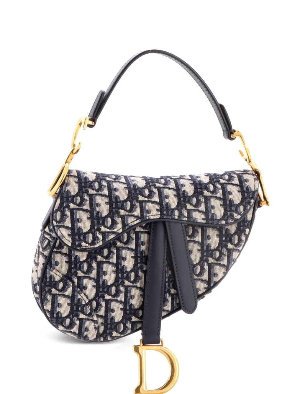 Christian Dior Pre-Owned Saddle Handbag Oblique Canvas Mini shoulder bag - Blu