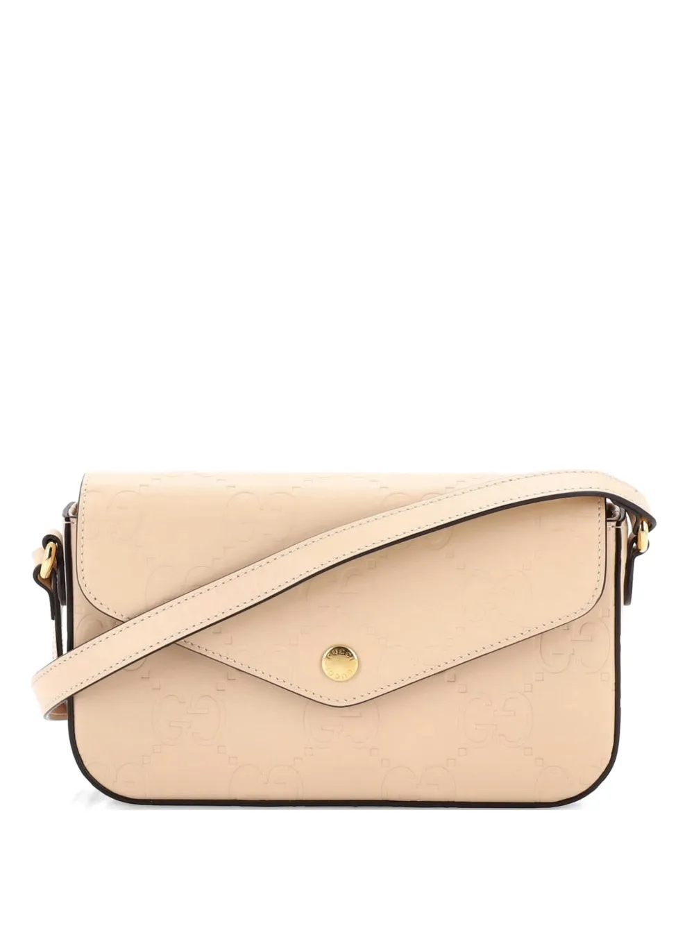Gucci Pre-Owned Envelope Flap Jumbo GG Embossed Leather Super Mini crossbody bag - Neutrals