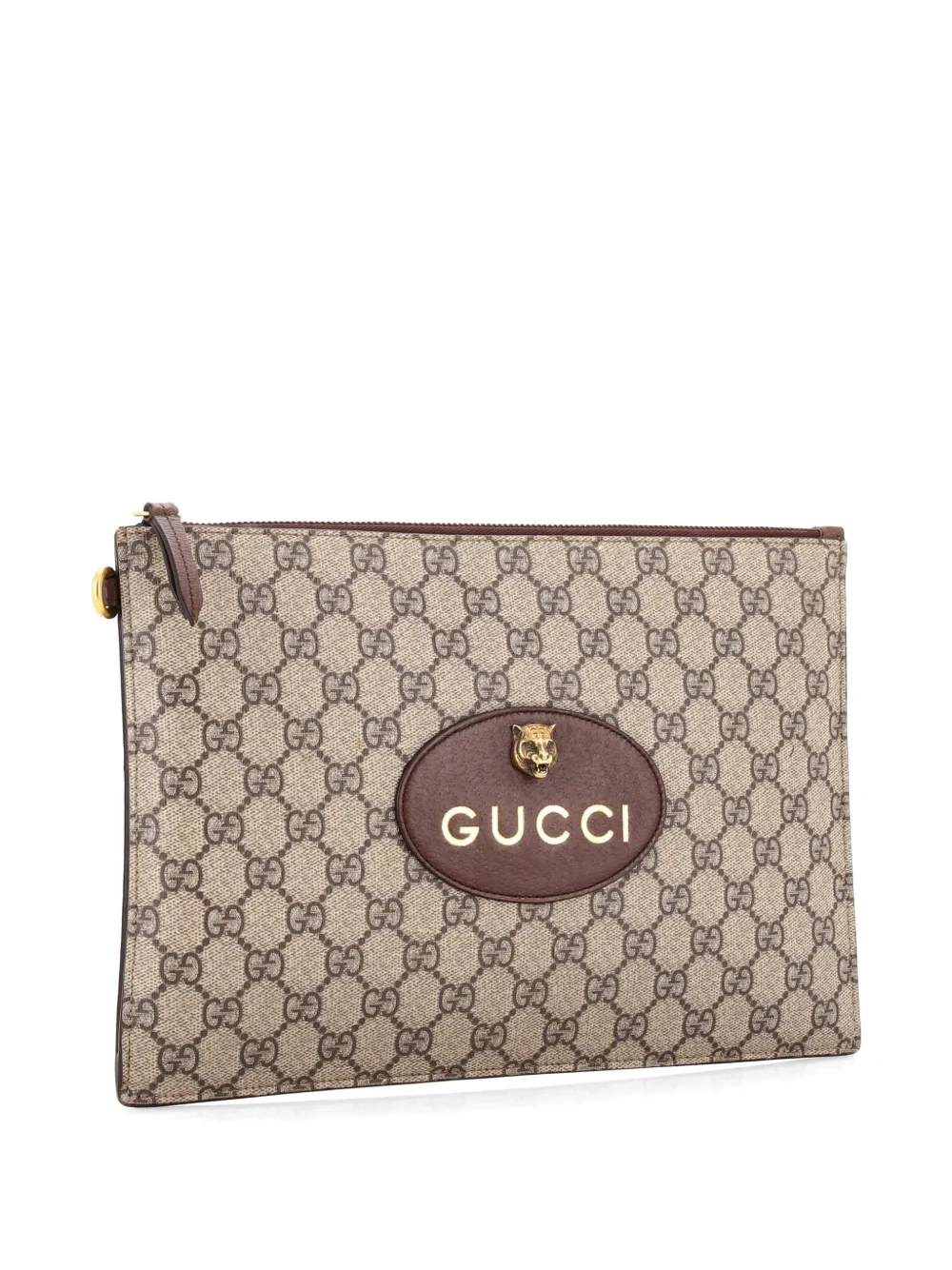 Neo Vintage Wristlet Pouch Gg Coated Canvas Clutch Bag