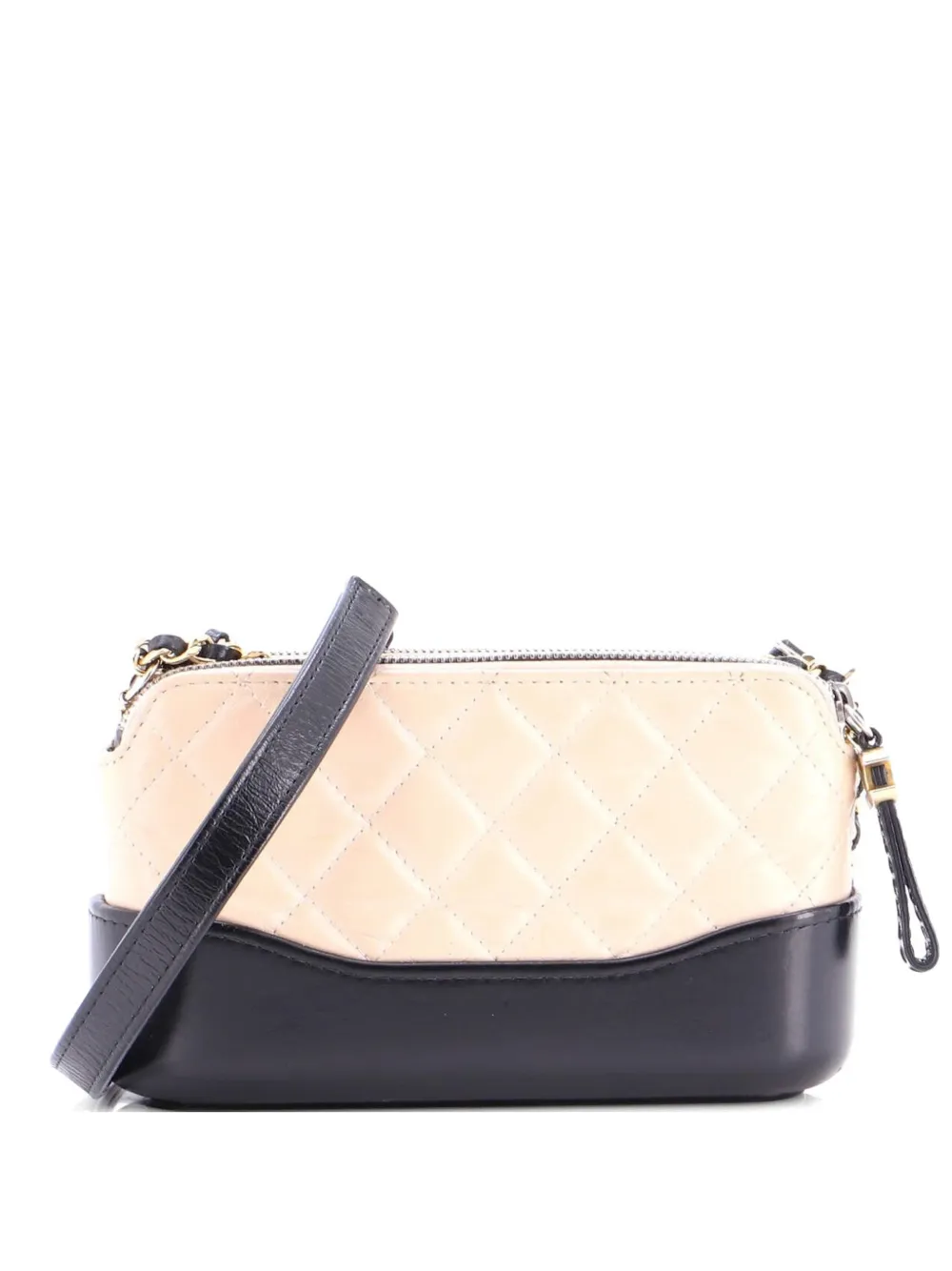CHANEL Pre-Owned Gabrielle Double Zip with Chain Quilted Aged Calfskin clutch bag - Toni neutri