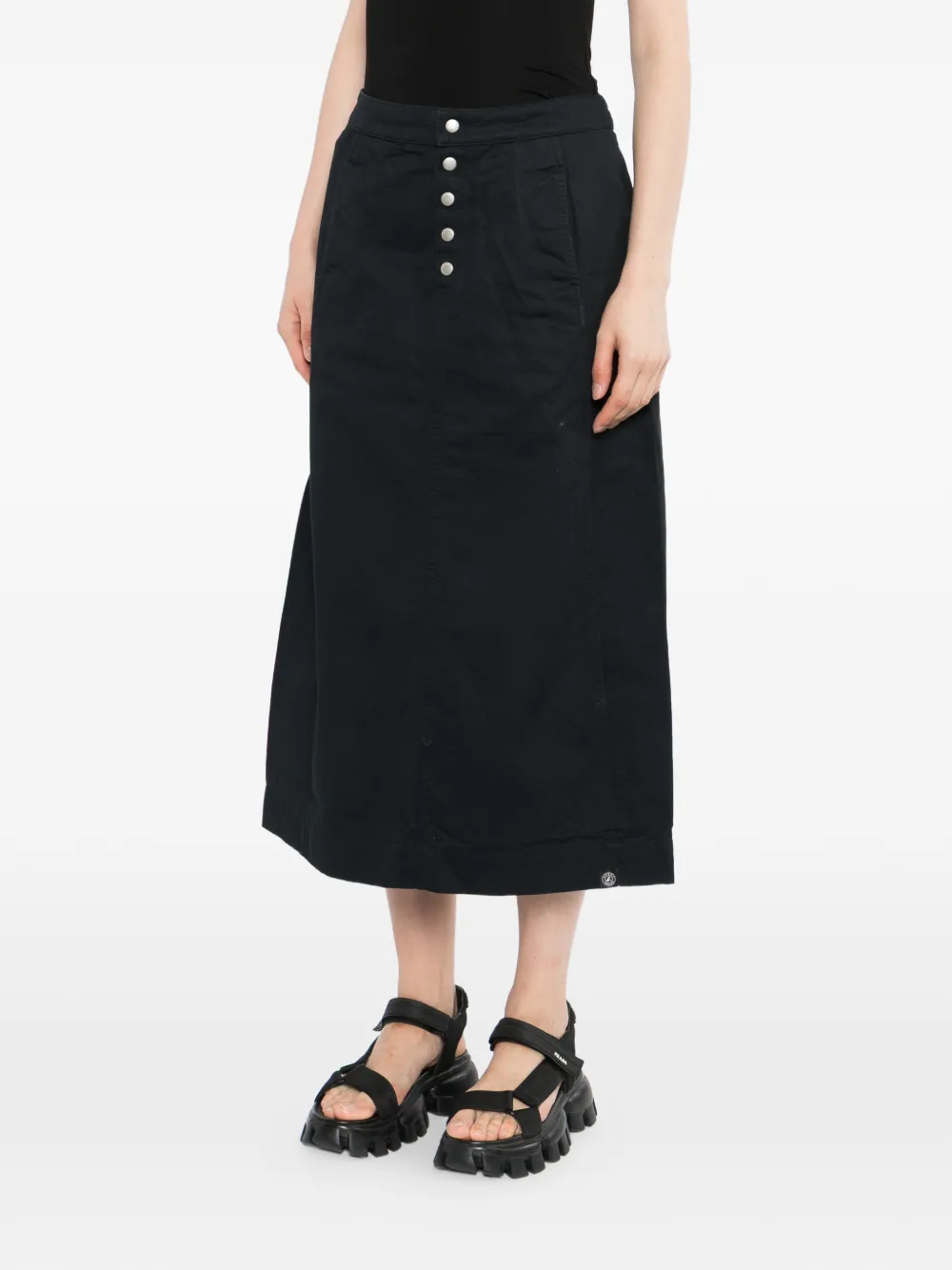 SPORT b. by agnès b. Twill rok met split Zwart