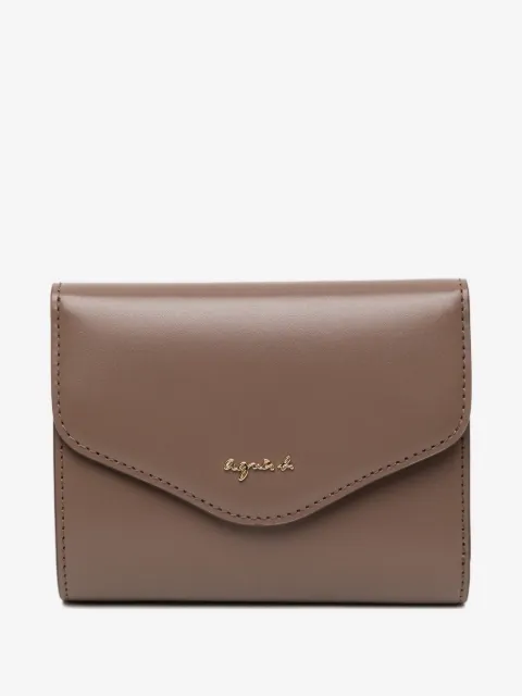 agnès b.  brown flap leather wallet