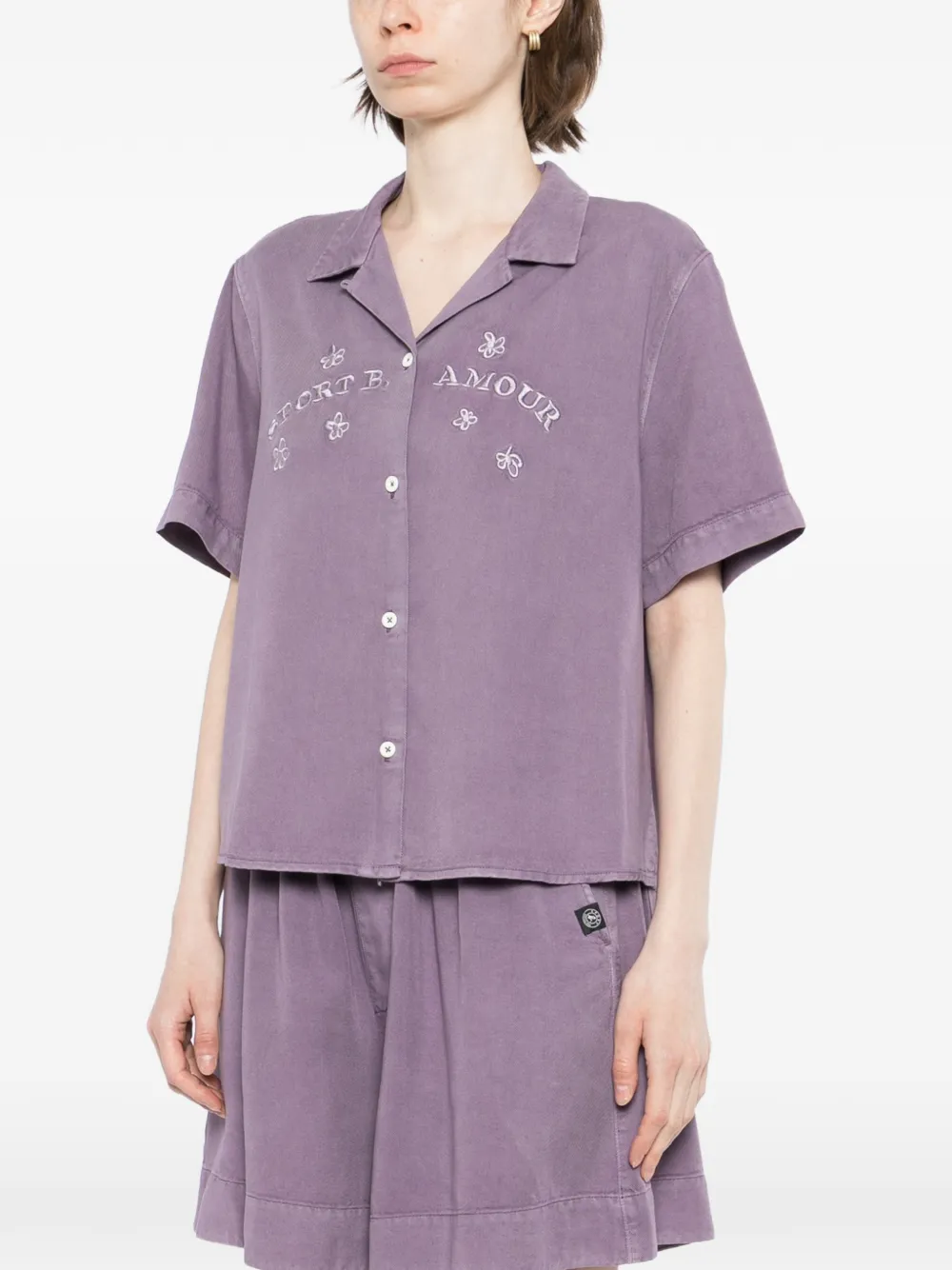 SPORT b. by agnès b. blouse met geverfde kraag Paars