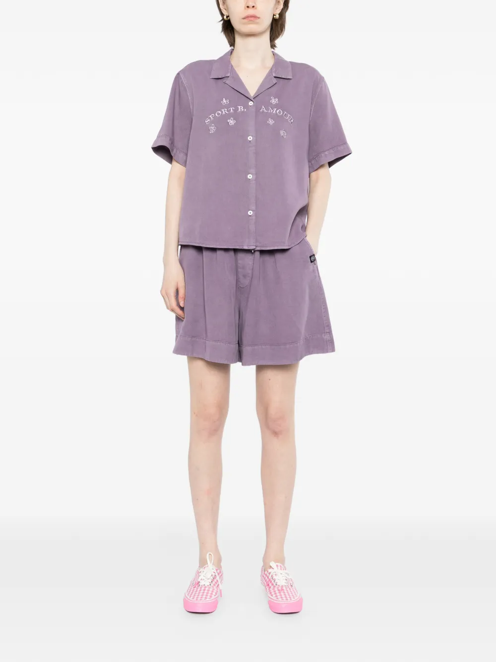 SPORT b. by agnès b. blouse met geverfde kraag Paars