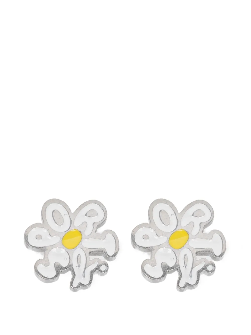 SPORT b. by agnès b. flower stud earrings - Argento