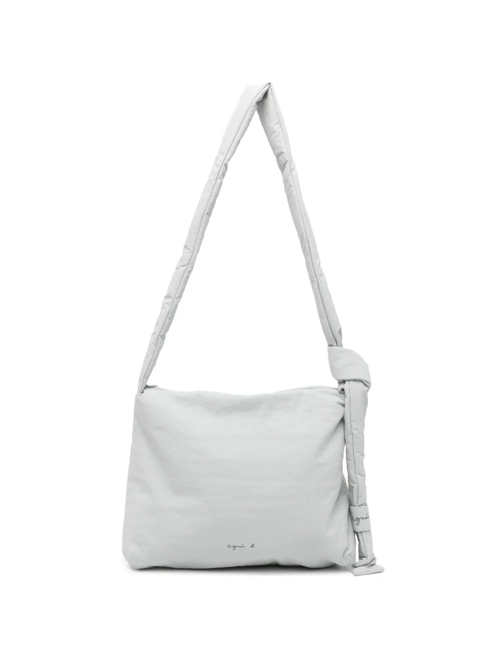agnès b. logo-print shoulder bag - Grey