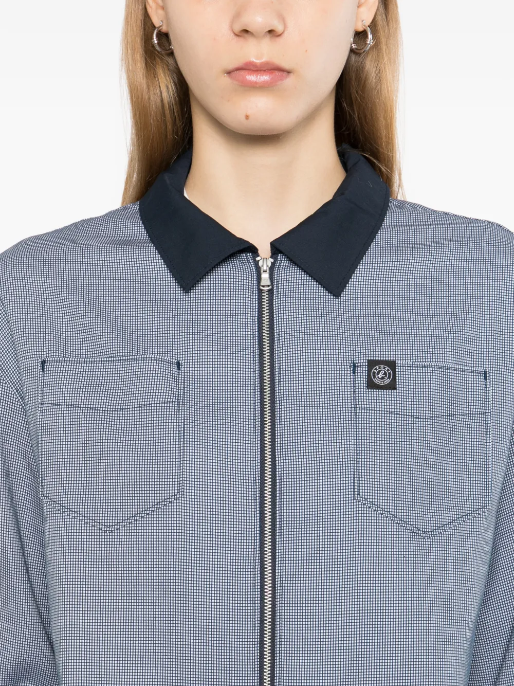 SPORT b. by agnès b. Geruite blouse met ritssluiting Blauw