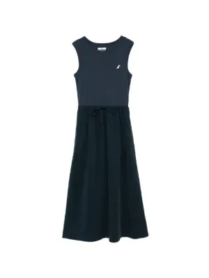 slim fit dress slacks Women's Sleeveless Boat Neck Fitted Midi Dress