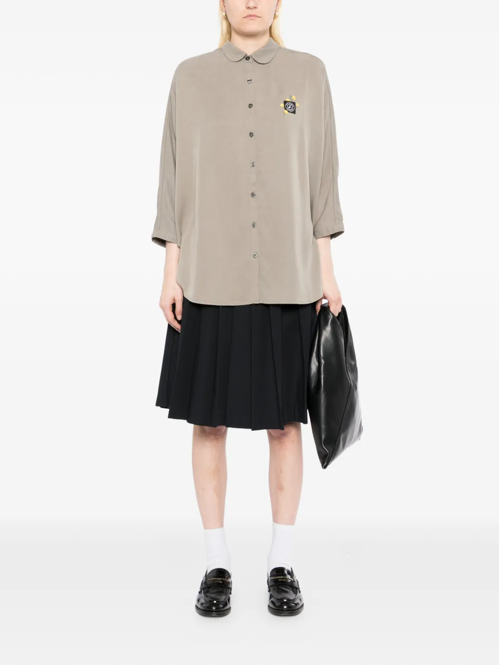 SPORT b. by agnès b. Overhemd met cape en logopatch Beige