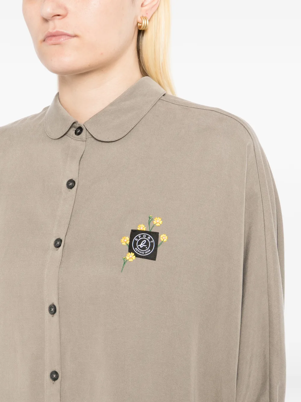 SPORT b. by agnès b. Overhemd met cape en logopatch Beige