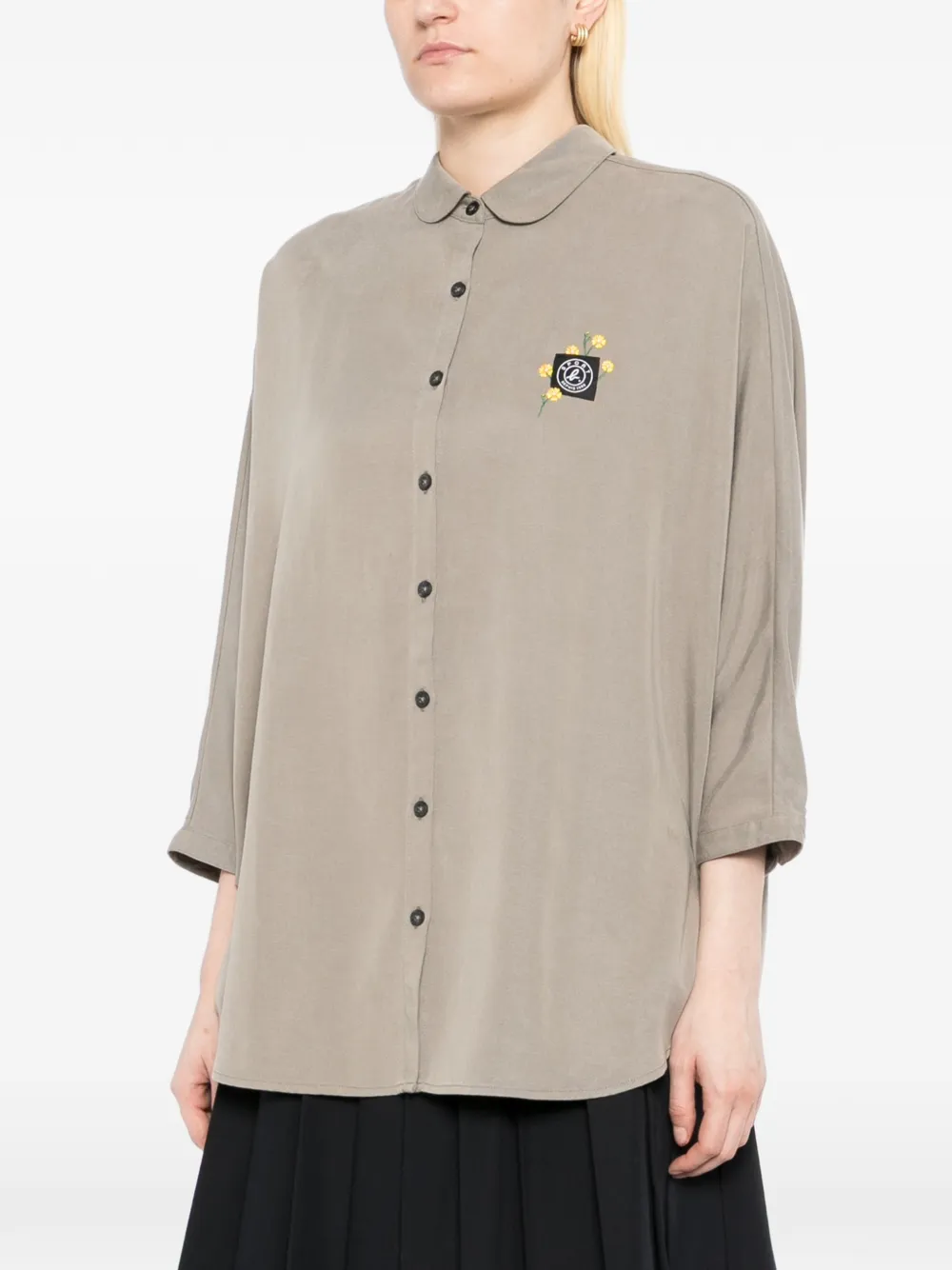 SPORT b. by agnès b. Overhemd met cape en logopatch Beige
