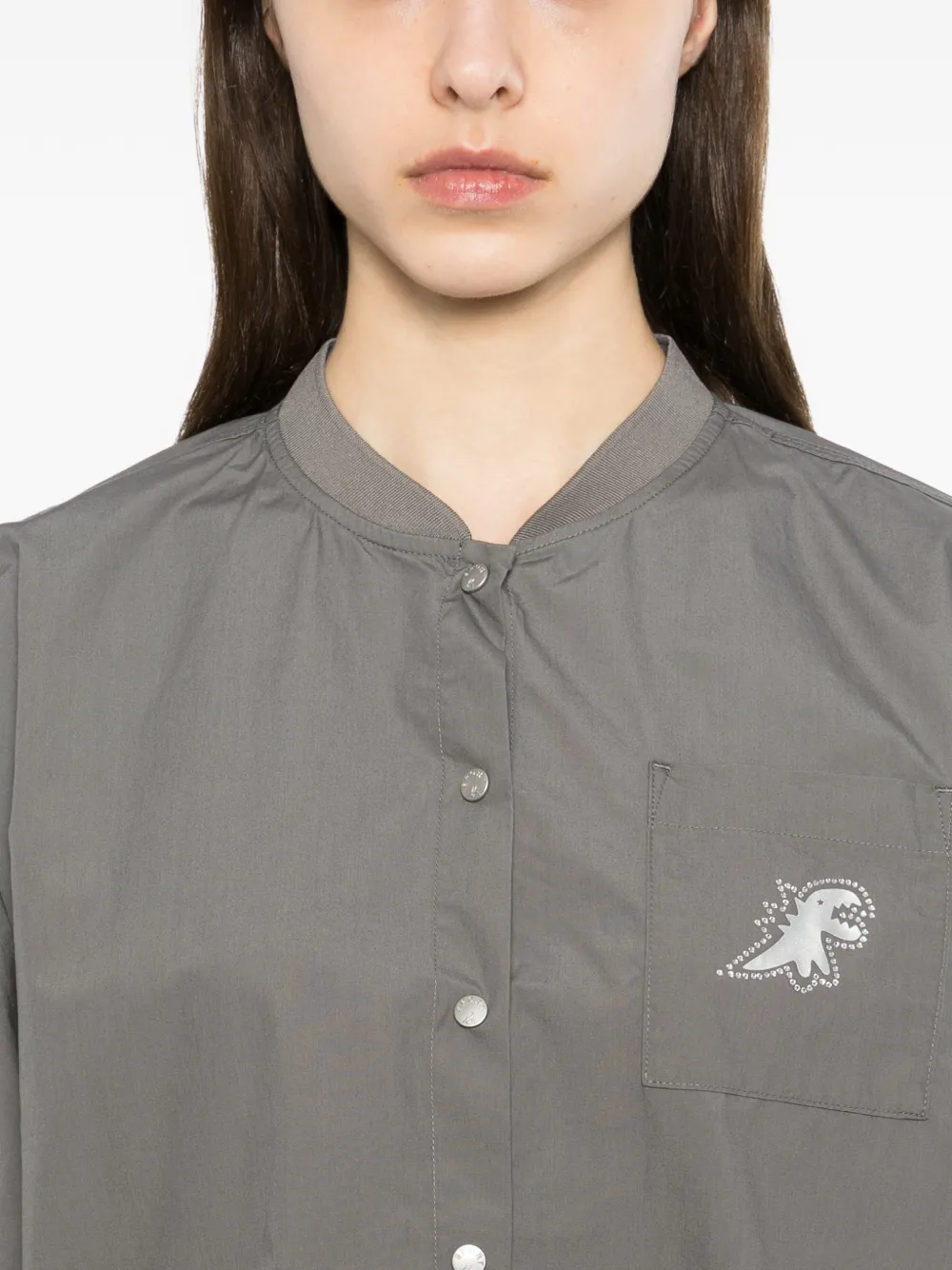 SPORT b. by agnès b. Shirt verfraaid met kristallen Grijs