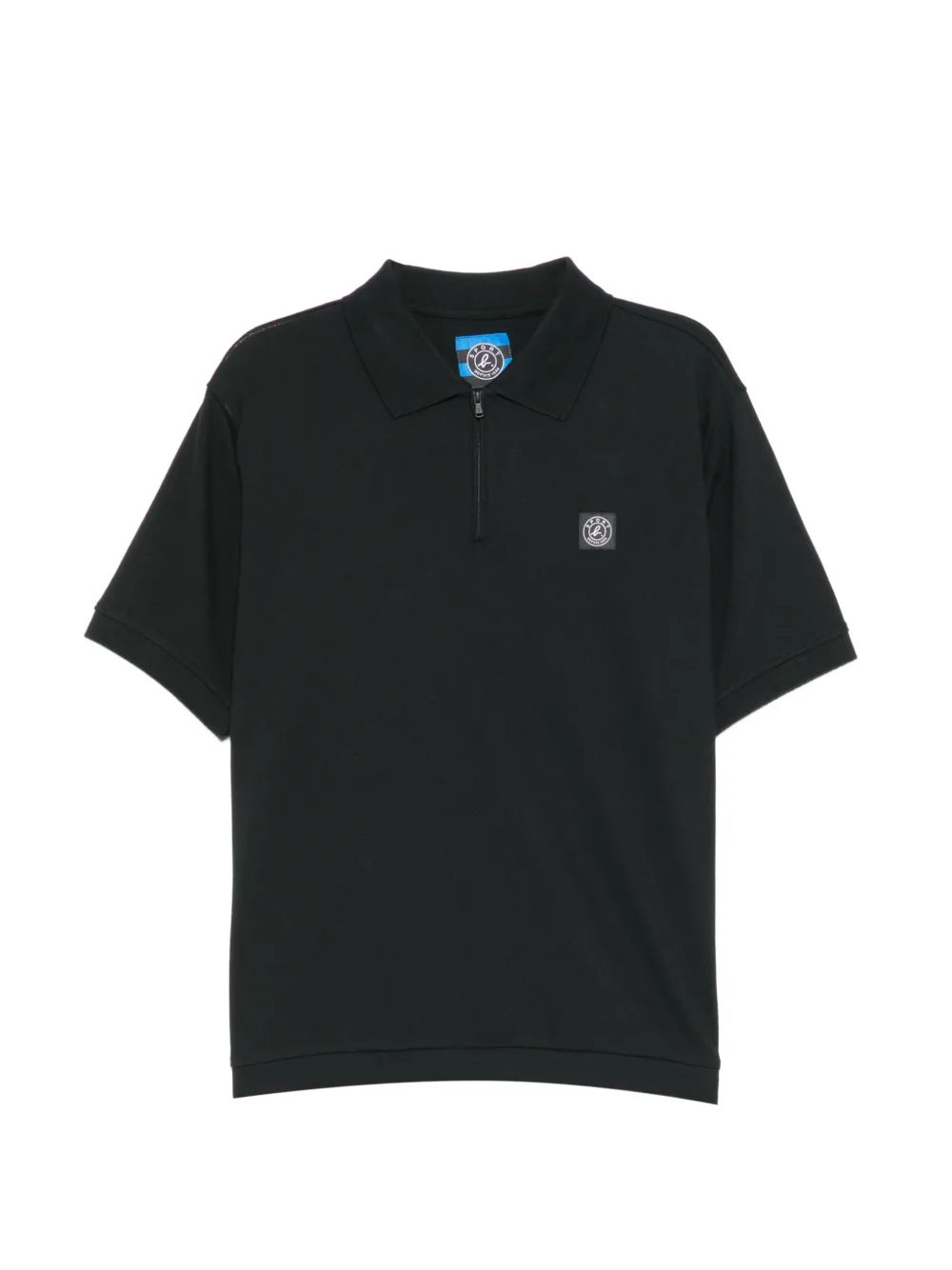 SPORT b. by agnès b. logo HALF ZIP POLO SHIRT – Black