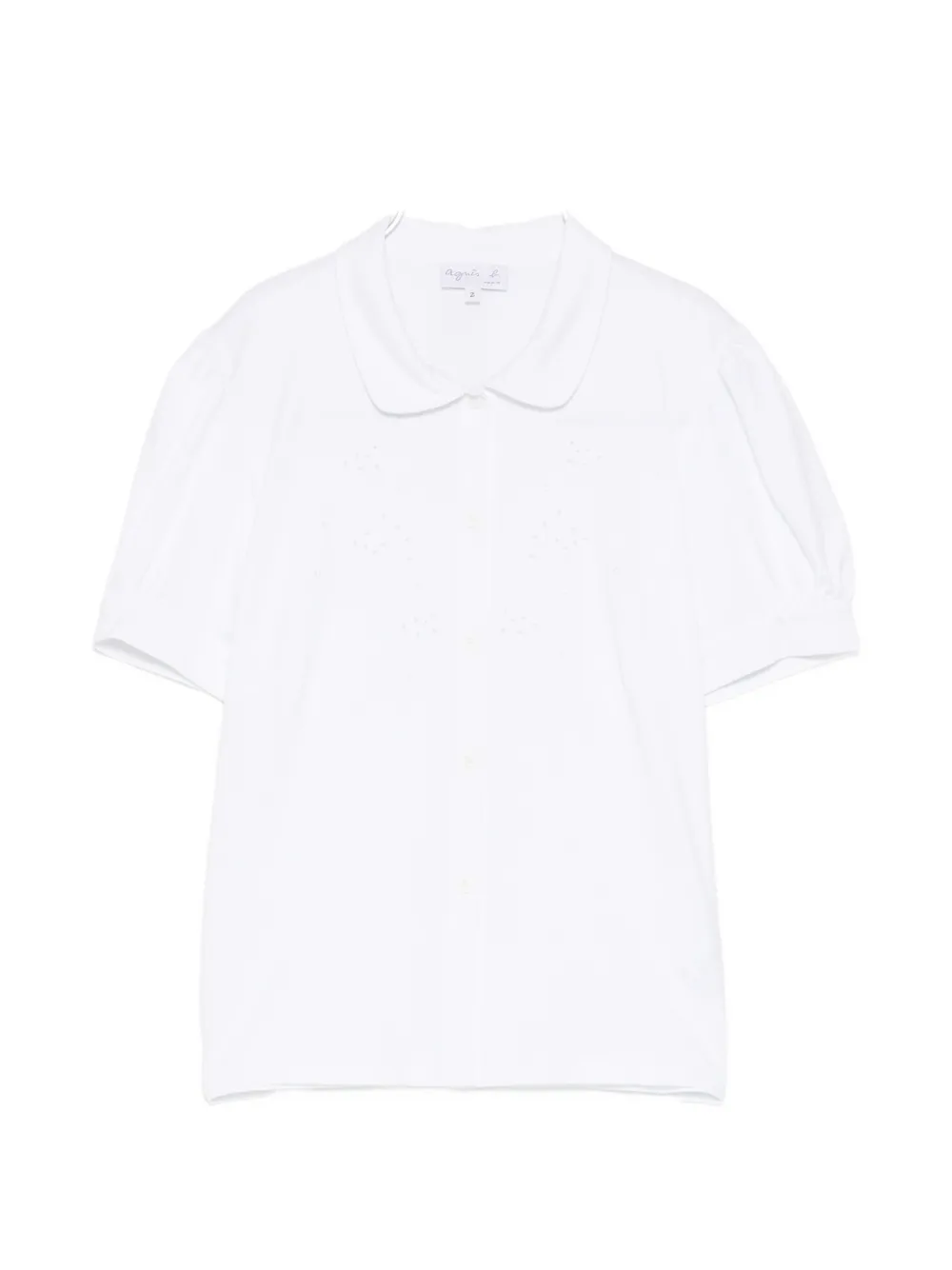 Agnès B. Tamarin Broderie-anglasise Puff-sleeve Blouse In White
