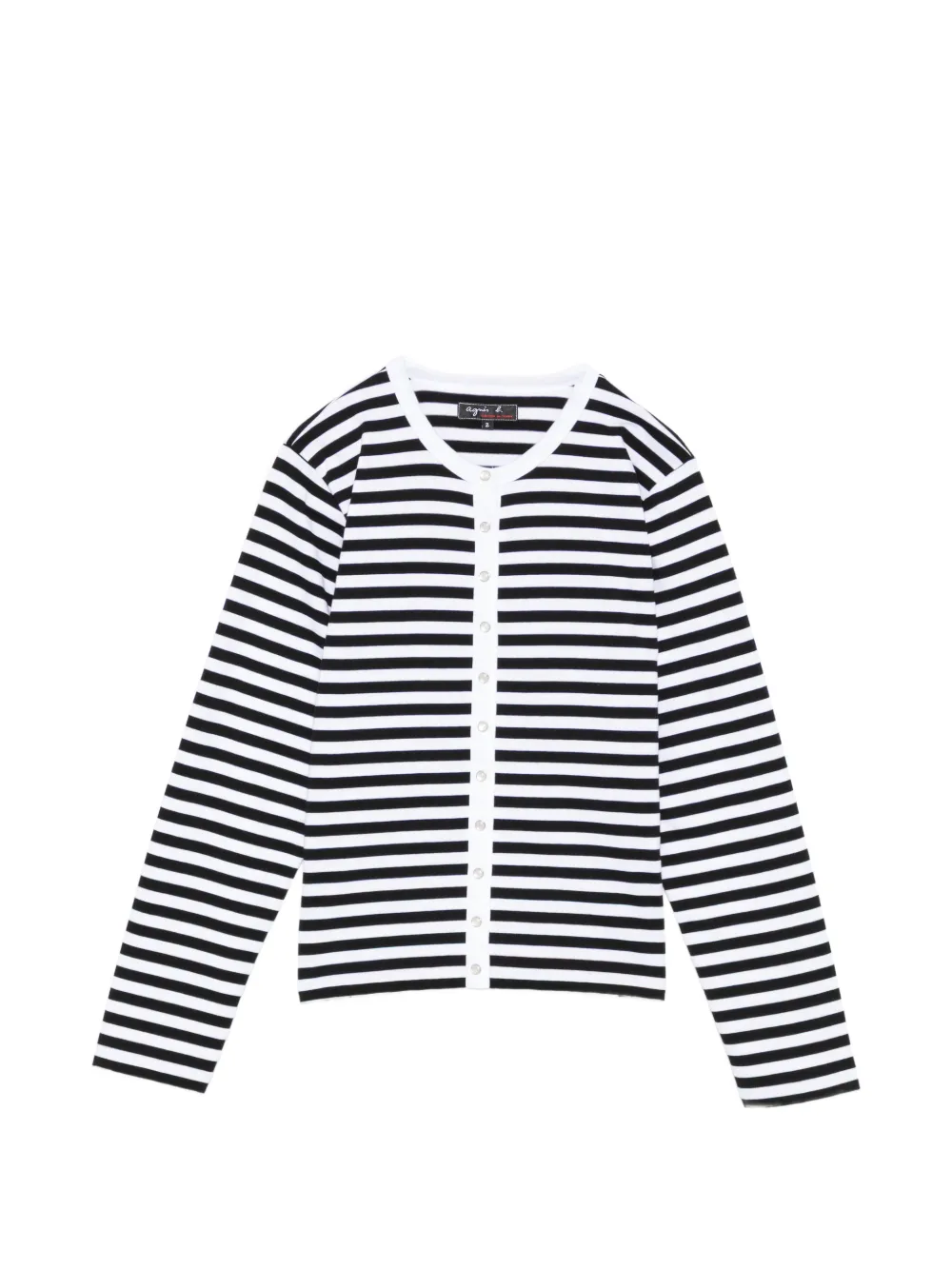 agnès b. ASTRO STRIPED CARDIGAN - Black