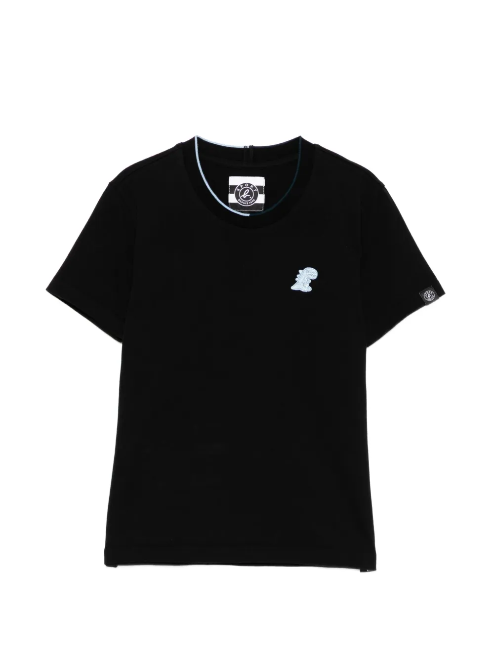 SPORT b. by agnès b. logo-embroidered round neck T-shirt - Nero