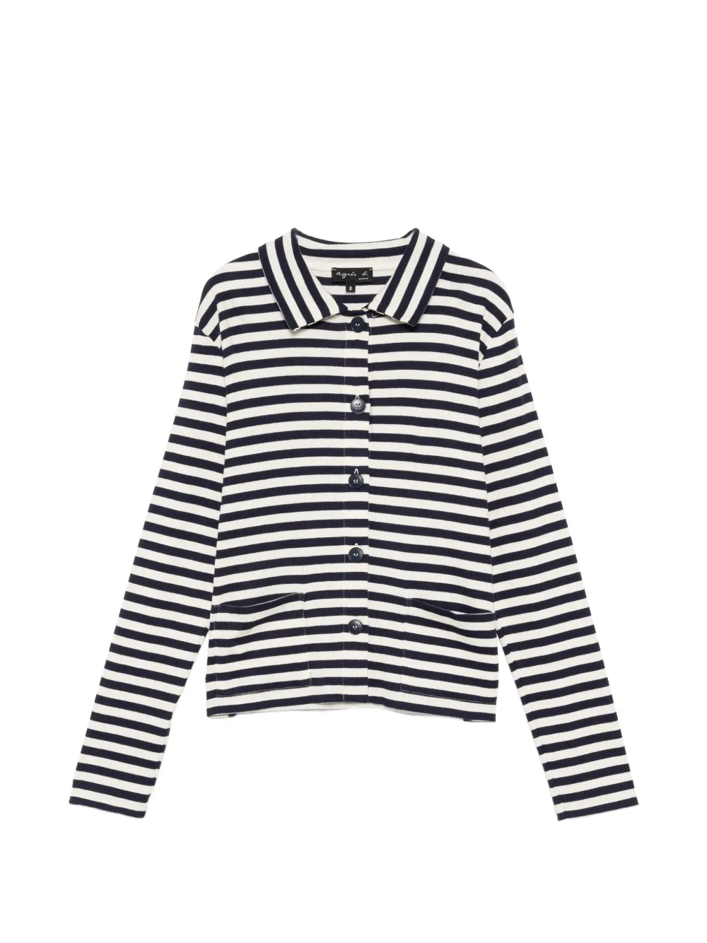 agnès b. Alberto striped cardigan - Blue