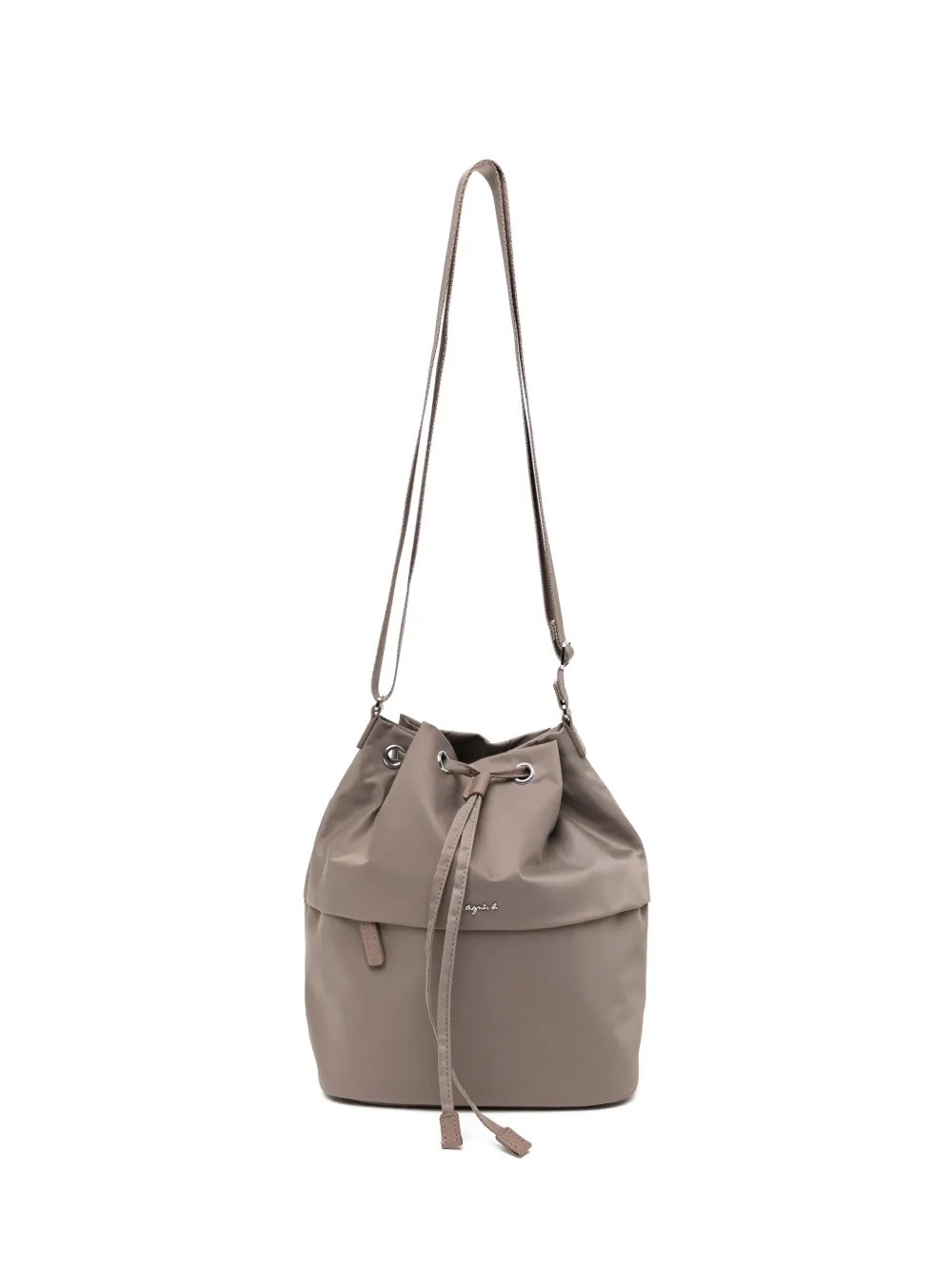agnès b. logo-embossed shoulder bag - Brown