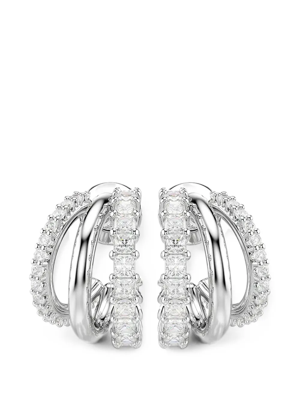 Swarovski Hyperbola crystal-embellished multi-hoop earrings - Argento